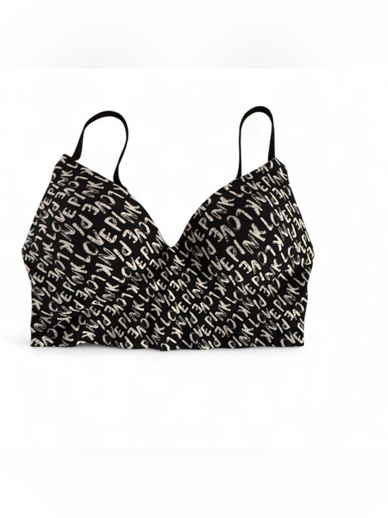 Victoria's Secret Other - Victoria’s Secret PINK Black/White Print Wireless Bralette. Size M. Adj straps.